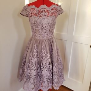 Lilac lace tulle dress